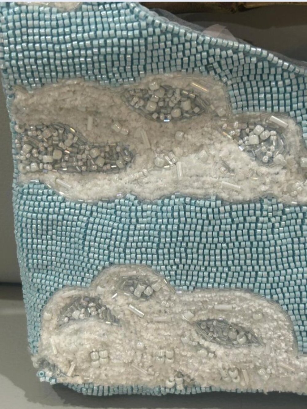 New Release Handcrafted in India Beaded Bag Clouds Sun Charm Bamboo Handles NWT - Picture 6 of 7